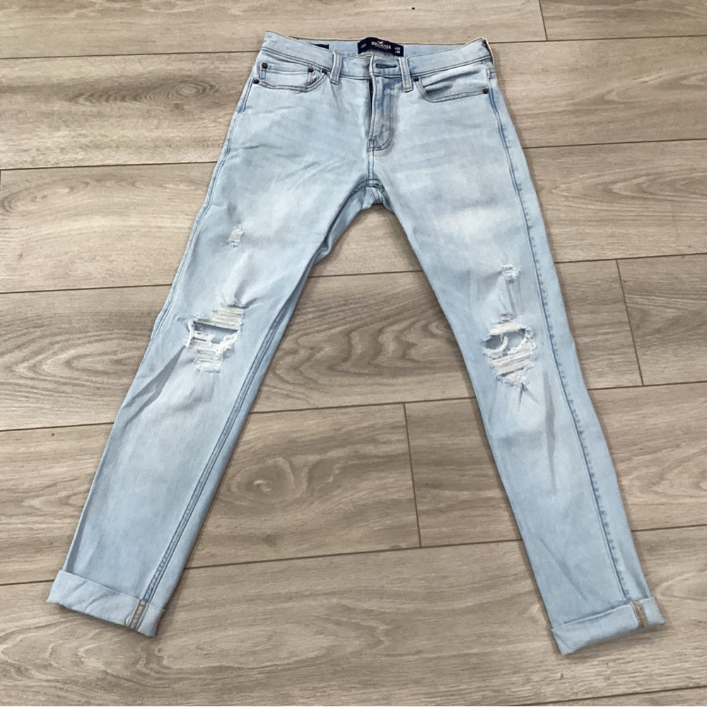 Hollister skinny denim distressed ripped jeans men size 29x30